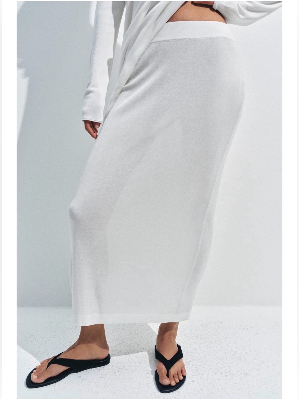 Zara Knit Skirt White Small